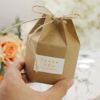 Package, tool50PCS Kraft Paper Square Candy Boxes 5*5*5cm Wedding Party Gift Favor String Tags Box P (6)