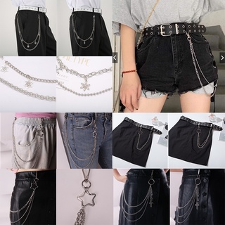 【COD & Ready Stock】 Black Waist Chain Belt Leather Layered Belly Body Chains Rave Body Jewelry Accessories for Women and Girls (white)