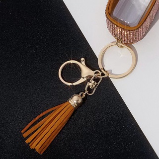 MIA FASHION #CL-1003 Alcohol Bottle with Matte Leather Holder Sanitizer Tassel Keychain (2)