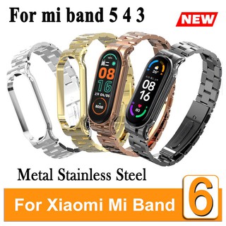 Original xiaomi mi band 6 Stainless Steel strap for xiaomi Mi Band 6 5 4 Mi band 4 NFC Metal Strap for Mi Band 6 5 (1)