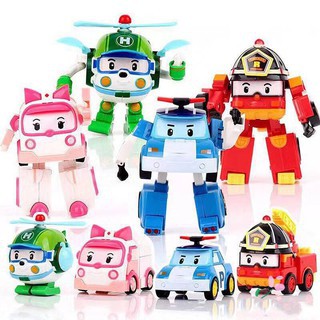 【HOT SALE】Robocar Poli Toy Korea Robot Car Transformation Toys / Robocar Poli Transforming Robot Play and Fun / Robocar Poli Transformation Robot Poli Amber Roy Car Toys Action Figure Toys