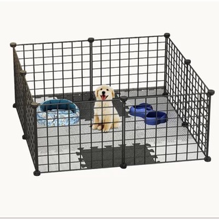 Puppy Cage Stackable Pet Cat Rabbit Cage DIY Pet Metal Wire Kennel Extendable Pet Fence
