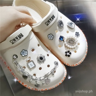 ready stockPearl Flower Gems Jibbitz Set for Crocs Charm with The Metal Jibbitz Chains for Bae Clog Women Shoes