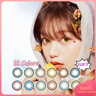 【TIANYI】Contact Lens Eye Care Soft Colored Cosmetic Contact Lens 2pcs 1Pair Yearly Use/ with Free Gift (1)