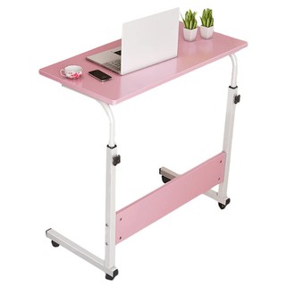 Mobile Height Adjustable Desk With Wheels - Pink