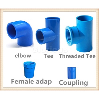 PVC Blue Fittings 1/2" elbow/Coupling/Female adap/Tee/Threaded Tee (1)
