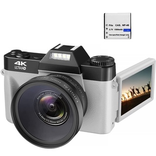 4K Digital Camera 48MP 16X Digital Zoom Flip Screen Autofocus Camcorder with Wide-Angle Macro Lens (6)