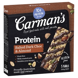 Carman's Salted Dark Choc & Almond Protein Bars 200g (5 bars) (1)