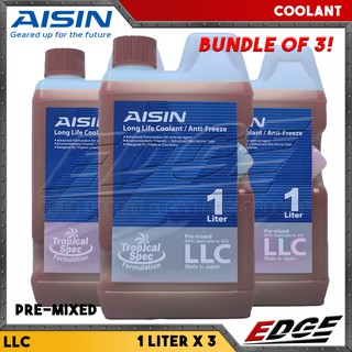 (COOLANT - AISIN - RED - 1L x 3) AISIN Long Life Coolant LLC / Anti-Freeze Tropical Spec Formulation