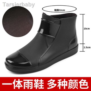 Water shoes㍿Short tube galoshes male waterproof antiskid rubber boots fashionable tide water shoes kitchen work shoe