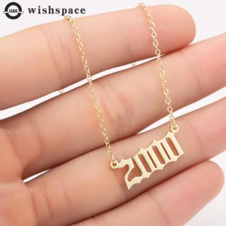 Wishspace personality stainless steel pendant necklace year birthday gift jewelry wholesale fashion