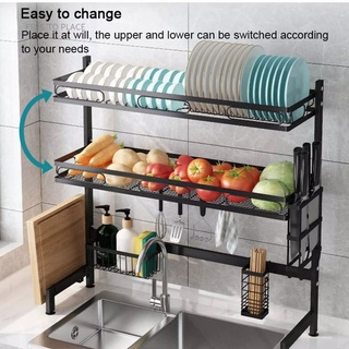 KITCHEN SINK COUNTER DISH RACK STAINLESS STEEL PLACE BOWL [PLATE DRAIN] DRAINING SHELF Space Saver (3)