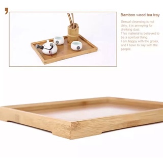 Wooden Breakfast Serving Trays Japanese-Style Multi-Sizes Bamboo Tea Tray (4)