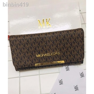 New in 2021⊙✣﹍M.K 308# Women's 3 Folder Long Wallet hand bag with box