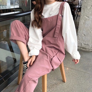 New Overalls Casual Korean Style Pocket One-Piece Sling Long Pants