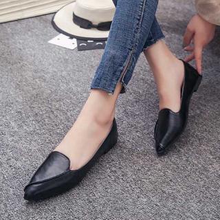 Women Cute Sweet High Quality Black Pu Leather Slip on Loafers Ladies Casual Comfort Brown Office Flat Shoes A5962