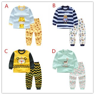 2pcs Infant Boys Pajama Kids Cartoon Tops +Pants Sleepwear Nightwear Pyjamas Set