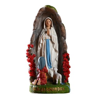JoyDIY 8" Resin Our Lady of Lourdes Virgin Mary Statue Figure Sculpture Tabletop Decor Display Xmas Gift