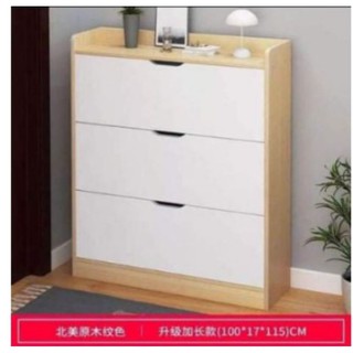 Super Sale !!!-Flip Shoe Cabinet 2 color white cedar (size 10017x115cm) limited stocks (3)
