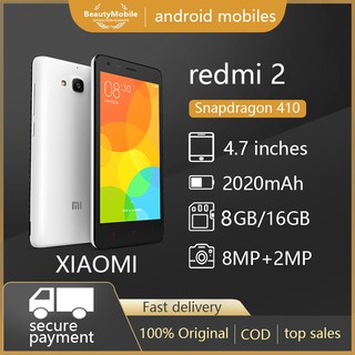 Original Xiaomi Redmi 2 4G LTE 95% NEW Used Phone Snapdragon Smartphone Android 4.7 inch