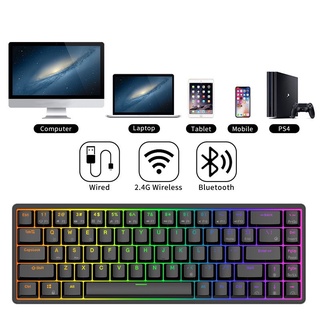 ✾Royal Kludge RKG68/RK837 Hot-swappable Wireless Bluetooth Mechanical Keyboard Tri-mode Bluetooth 2 (1)