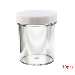 10PCS Empty Clear Plastic Wide Mouth Storage Bottle Jars Containers