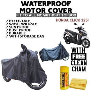 HONDA CLICK 125i MOTOR COVER Original WITH FREE CHAM CLEAN waterproof Motorcycle Cover Black | COD