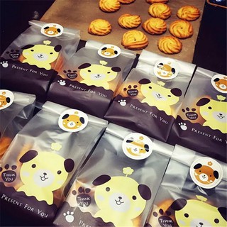 50 Pcs/Set Biscuit Packaging Bag Puppy Cat Snack Baking Snack Candy Decoration Bag (8)