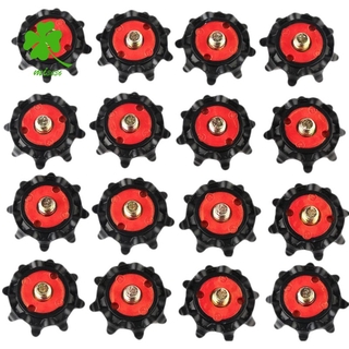 16Pcs Outdoor Golf Shoe Spikes Screw Training Parts Soft Rubber for Golf Sports Shoes (Red/Black)