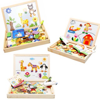 3 style Drawing Writing Board Magnetic Board Puzzle Double Easel Kid Wooden Toy Learning Education
