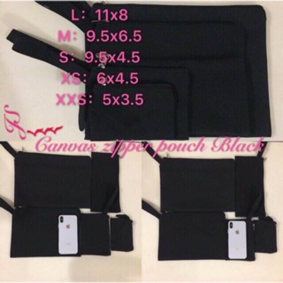 10pcs”Canvas zipper pouch/Katcha“Black”