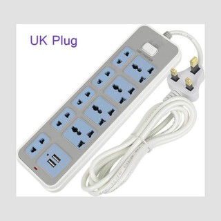 2 USB & 4-Outlet AC Power Strip Adapter USB Wall Sockets Extension Strip (2)