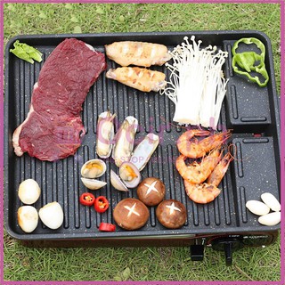 Korean 32 X 26cm Portable BBQ Grill Pan Plate Non-Stick Coating Gas Stove Cooker Rectangle Plate