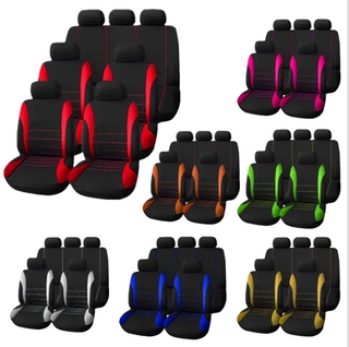 Universal 5 seat Car Seat Cover Set 9Pcs Seat Covers Front Seat Back Seat Headrest Cover