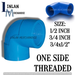 1 PC BLUE PVC Water Pipeline Fittings Elbow 90 Degrees (1/2",3/4" 1/2x3/4") (WITH THREAD)(3703-084)