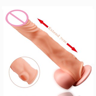 18.5cm Plus Size Penis Extender Sleeve Reusable Condom For Men Extend 7cm Penis Enlargement Delay Ej (6)