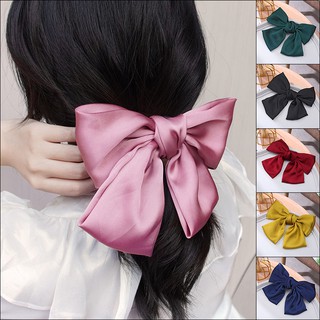 Big HairBow Ties HairClips Satin Two Layer Butterfly Bow Hairpin Girl Hair Accessories