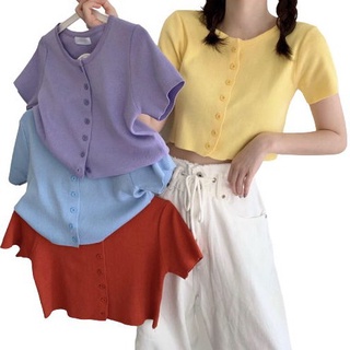 Short Sleeve Knit Short Sleeve Crop Top Knit Short Sleeve Cardigan (1)