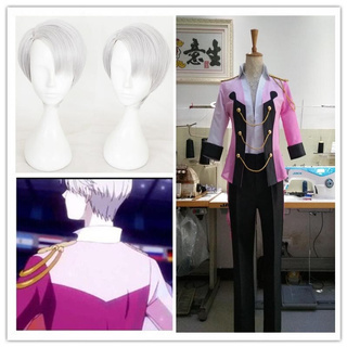 YURI!!! on ICE Victor Nikiforov Coat Jacket T-shirt Pants Uniform Swallowtail Suit Outfit Anime Cosplay Costumes Wig + W