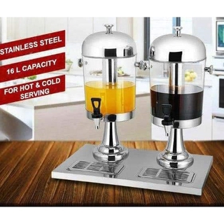 [READY STOK] 16L (8L x 2) Stainless Steel Double Bowl Juice Dispenser Water dispenser buffet