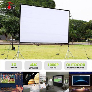 60-120 Inches Portable HD White Diagonal Projector Screen