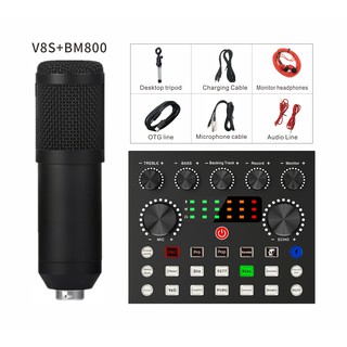 ⚡ Ship 24 Hours ⚡ Mic with Condenser Microphone Sound Card Recording For Recording Braodcasting Singing