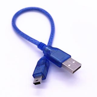 USB 2.0 Type A Male To Mini 5P Male Mini 5P USB Cable Foil+Braided Shielding Blue