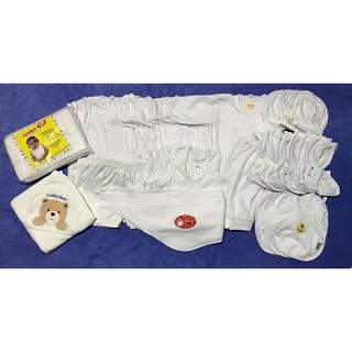 Newborn White Sets 91 pieces Set Made in Cotton with FREE 1 Changing Pad and 1 Baby diaper Clamps