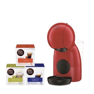 NESCAFE Dolce Gusto PICCOLO XS Coffee Machine (Dark Red) with 3 Boxes Nescafe Dolce Gusto Capsules 6