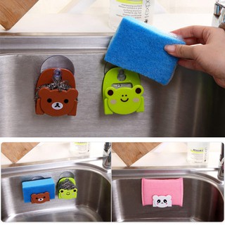 Kitchen Sink Sponge Dish Cloth Scrubbers Holder Cartoon With Strong Suction box