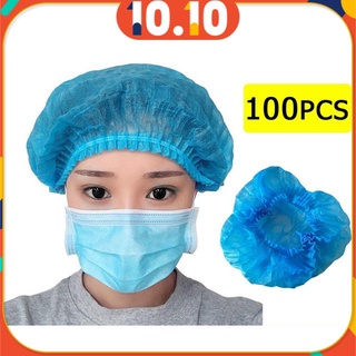 100pcs Disposable Hair Head Covers Net Bouffant Cap Non Woven