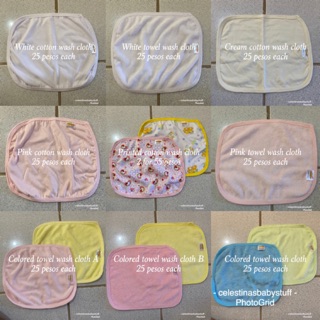 Pastel colored or white baby washcloth / face towel set (1)