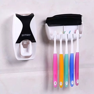 TV063 Automatic Dustproof Toothpaste Dispenser with Toothbrush Hol