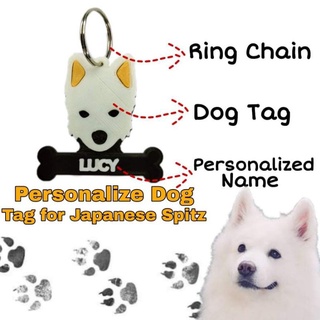 ﹍☒Pet Dog Tag Personalized Name for Japanese Spitz / Dog Accessories